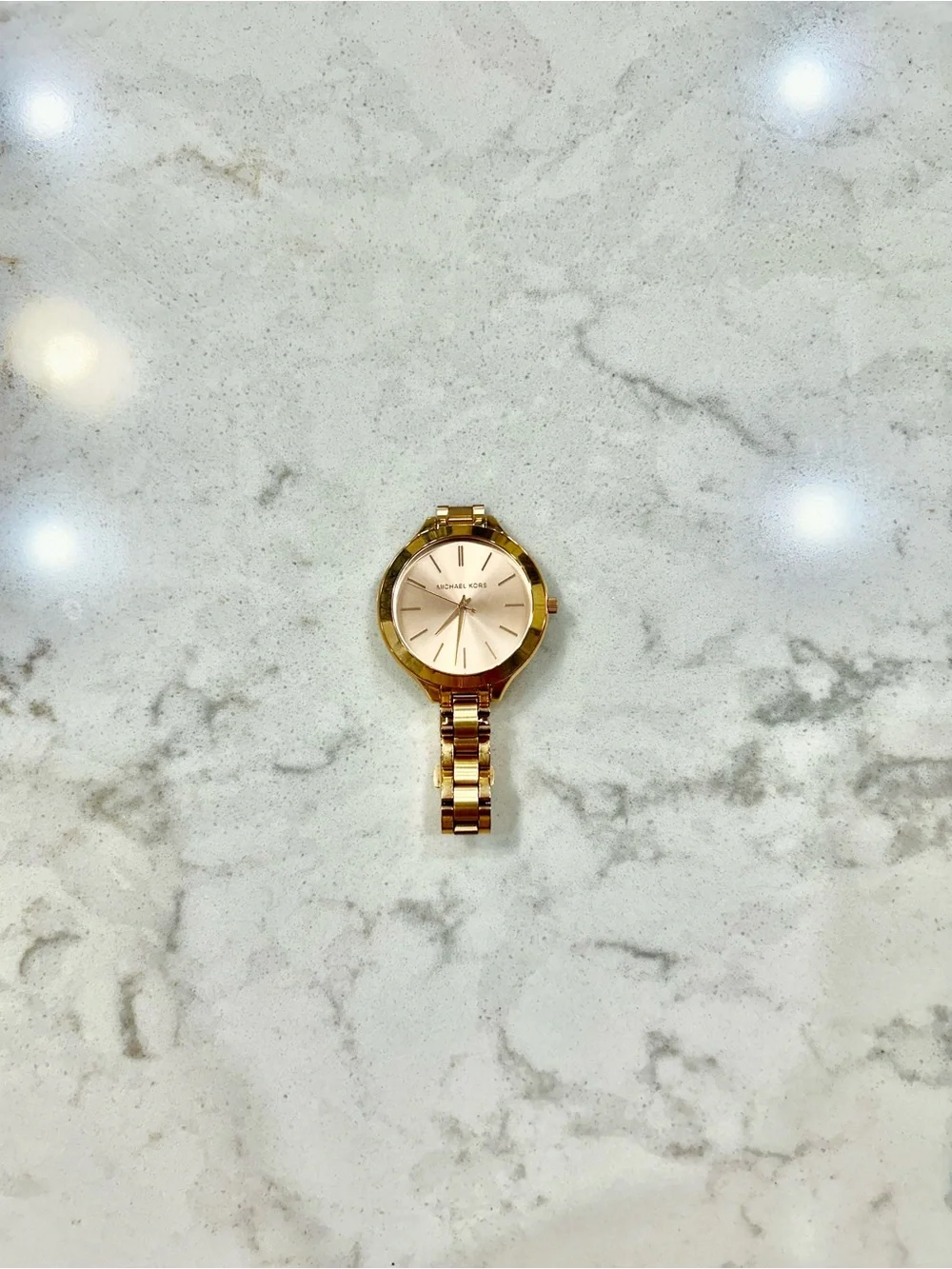 Michael Kors Gold Tone Bracelet Watch with Champagne Dial